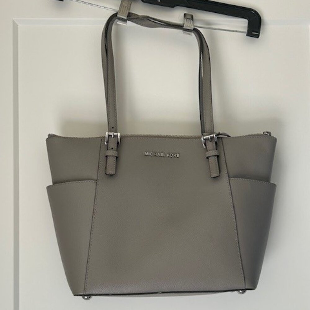 Michael Kors Marilyn Medium Saffiano Leather Tote Bag in Gray